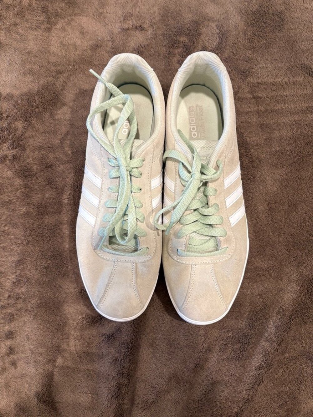 adidas VL Court 2.0 Suede Sneakers Mint Green / White - Women's Size 10